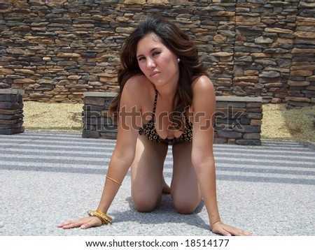 stock photo beautiful latina model posing outside in desert sunshine 