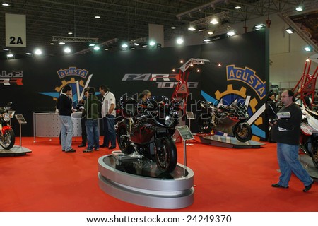 Batalha - February 1, 2009: MV Agusta participating in the event of the Expomoto - Hall of bikes, accessories and equipment  on February 1, 2009 in Batalha in Portugal
