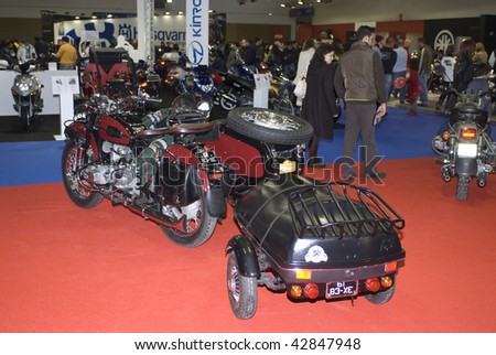 Batalha - February 1, 2009:  Participating in the event of the Expomoto - Hall of bikes, accessories and equipment  on February 1, 2009 in Batalha in Portugal