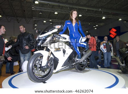 BATALHA - FEBRUARY 7:  Event of the EXPOMOTO - Hall of bikes, accessories and equipment  on February 7, 2010 in Batalha in Portugal