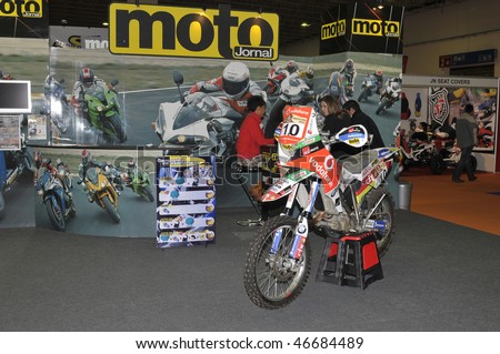 BATALHA - FEBRUARY 7:  BMW  participating in the Event of the EXPOMOTO - Hall of bikes, accessories and equipment  on February 7, 2010 in Batalha in Portugal