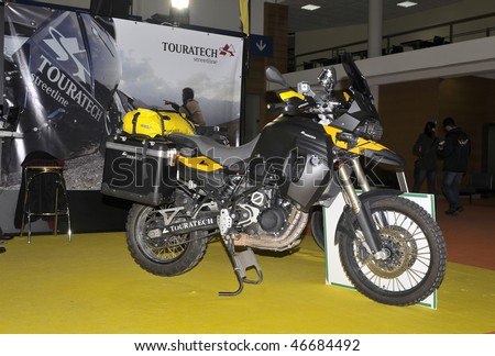 BATALHA - FEBRUARY 7:  BMW  participating in the Event of the EXPOMOTO - Hall of bikes, accessories and equipment  on February 7, 2010 in Batalha in Portugal