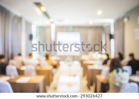 Abstract blurred in seminar room,education concept