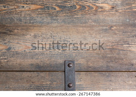 The top of an old chest as a wooden background