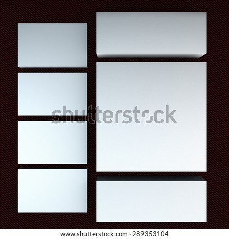white cards on a brown background . Template for branding identity. For graphic designers presentations and portfolios.