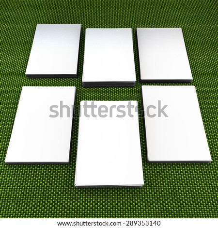 white cards on a green background . Template for branding identity. For graphic designers presentations and portfolios.