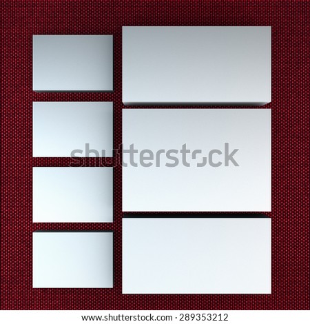 white cards on a dark pink background . Template for branding identity. For graphic designers presentations and portfolios.