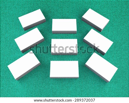 white cards on a green  background . Template for branding identity. For graphic designers presentations and portfolios.