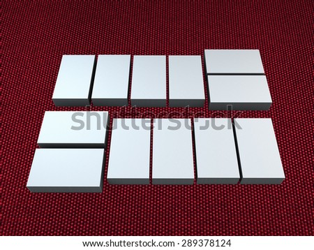 white cards on a red background . Template for branding identity. For graphic designers presentations and portfolios.