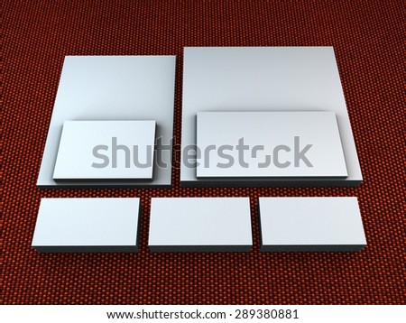 white cards on a brown  background . Template for branding identity. For graphic designers presentations and portfolios.