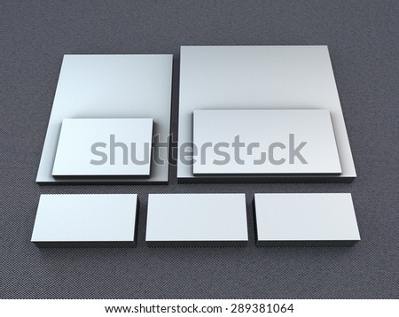 white cards on a grey background . Template for branding identity. For graphic designers presentations and portfolios.