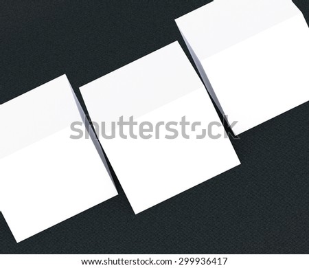 template to presentation. place for your design. many cards. stacks of paper. greeting cards. flyers. business cards. canvas background.