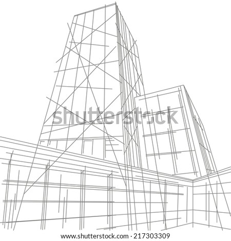 linear illustration of a skyscraper