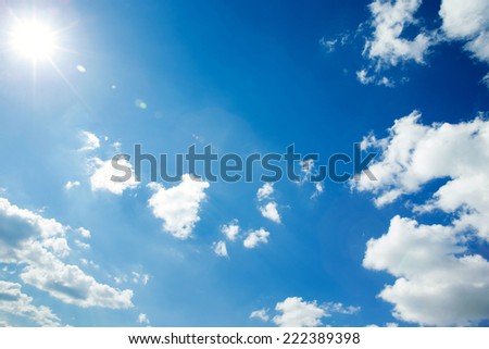 Bright sun and blue sky