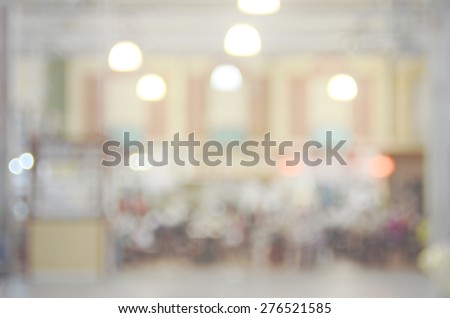 Blurred food court abstract background