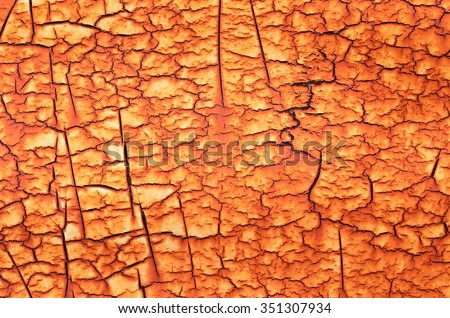 Old crack orange metal texture background.