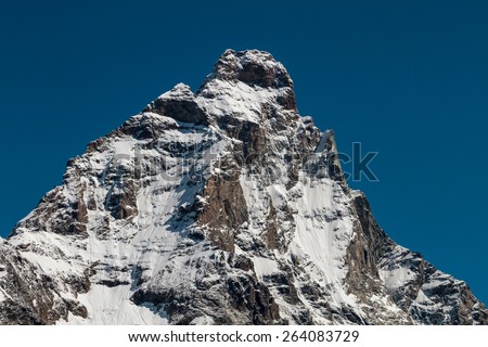 The Matterhorn summit from the Italian face(in Italy called Monte Cervino)