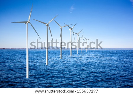 Wind Generators Turbines In The Sea