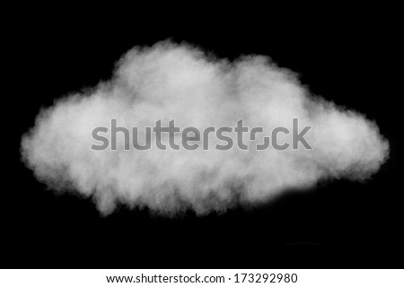 white puffy cloud isolated on black background