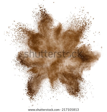 Coffee explosion isolated on white background Coffee explosion isolated on white background