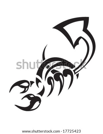 tribal scorpion tattoo isolated on