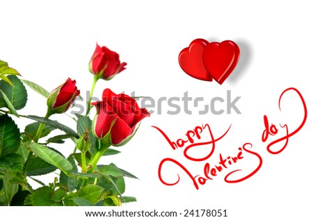 Valentines Day Roses Heart. red roses with hearts and