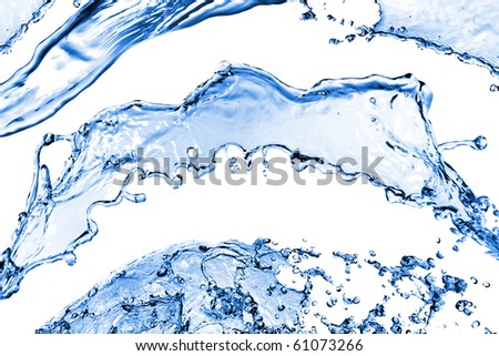 water splashes isolated on white