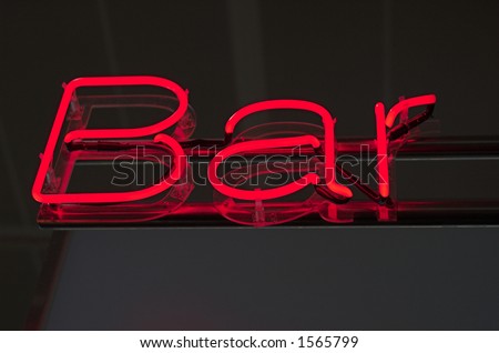 Red fluorescent bar sign