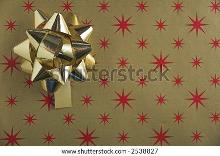 Golden Christmas gift background