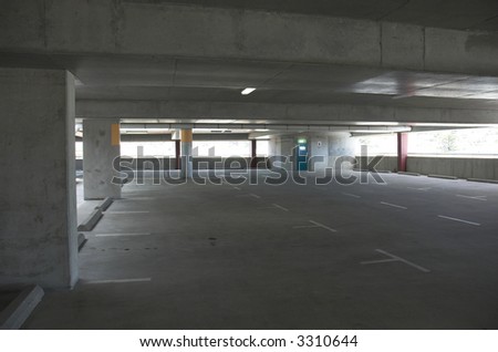 Empty multi storey car park. A classic concrete urban environment.