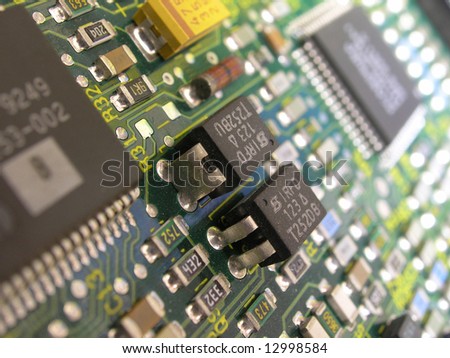 Close up macro of Printed circuit board.