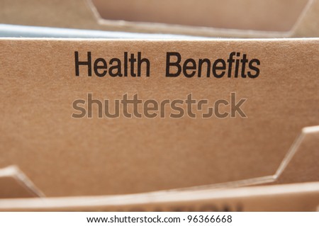 Health Benefits section tab in folding file.
