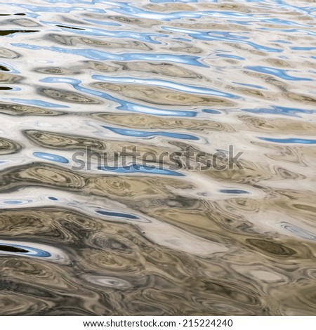 Movement of water in the river,Surface to the wind.