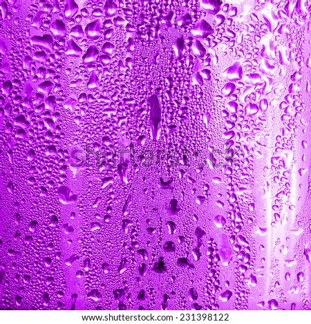 Drops of water on the cooler,Purple color.