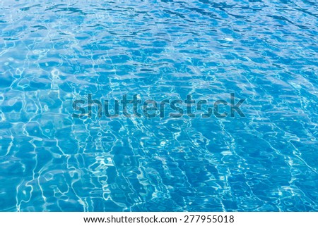Background of rippled pattern of clean water in blue swimming pool