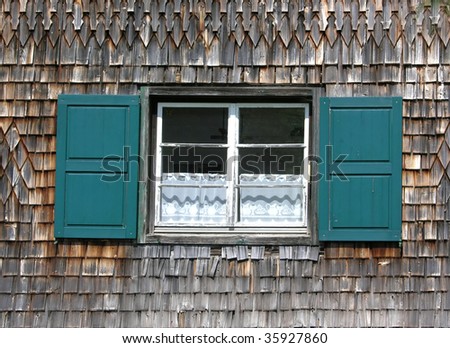 Cutout with window of an old bavarian house