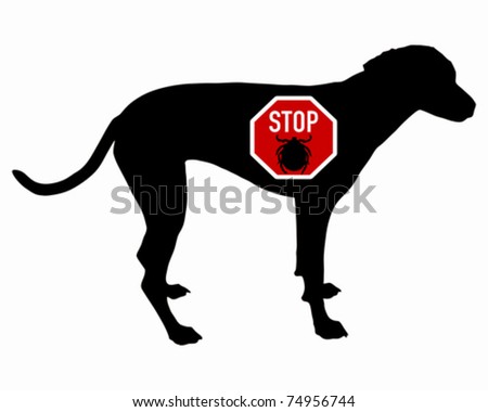 removing dog ticks. stock vector : Dog stop sign