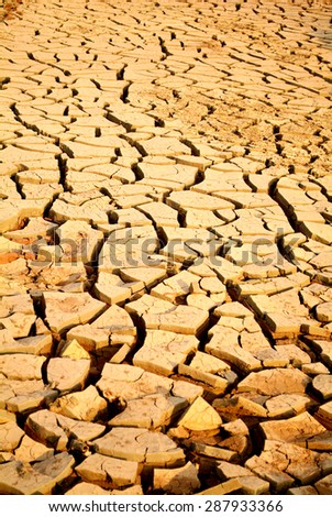 dry riverbed with crack soil