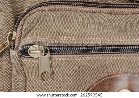 zipper bag cloth metal vintage