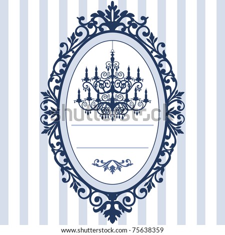 stock vector Design for wedding cards with vintage antique oval picture