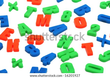 magnet alphabet spelling letters and digits