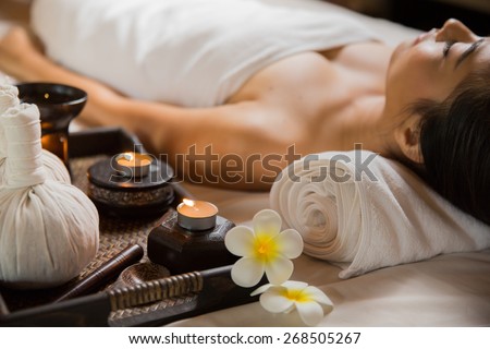 Candle in the spa and wellness