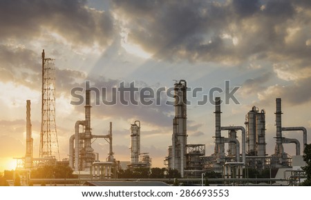 Oil Refining Industry The morning sunrise