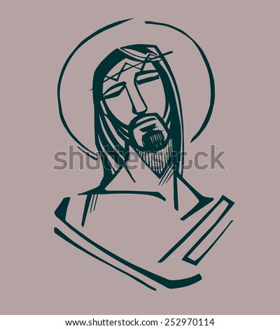 Jesus at the Passion  Hand drawn vector illustration or drawing of Jesus Christ at the Passion