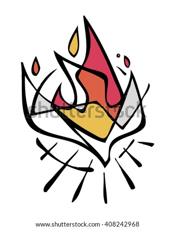 Hand drawn vector illustration or drawing of the Holy Spirit