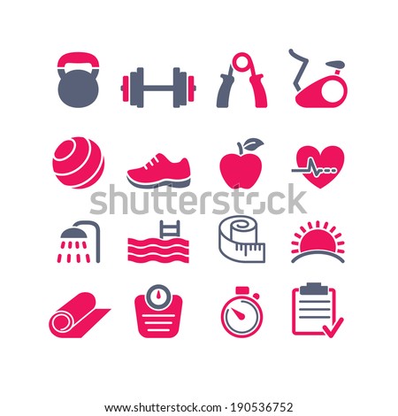 fitness club icons set vector fitness club icons set vector
