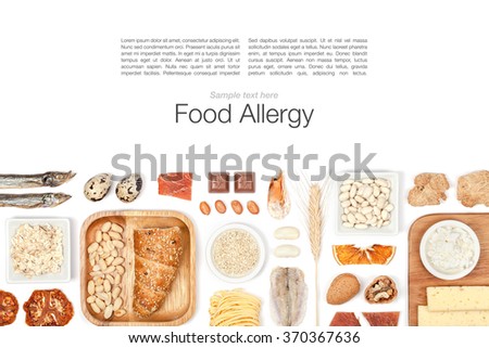allergy food on white background
