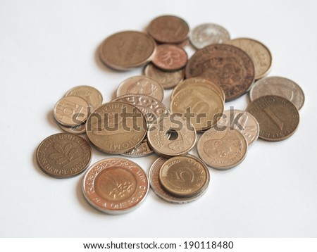mixed currency coins
