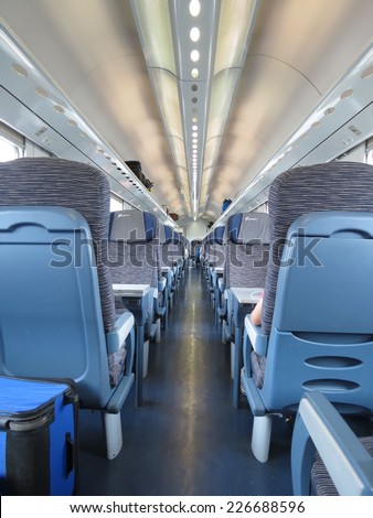 VERONA, ITALY - CIRCA JULY 2014: train seats empty useful as travel concept