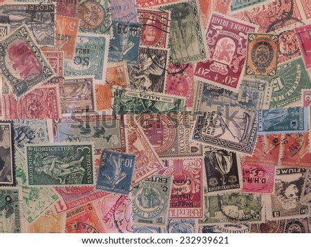 postage stamps from different countries